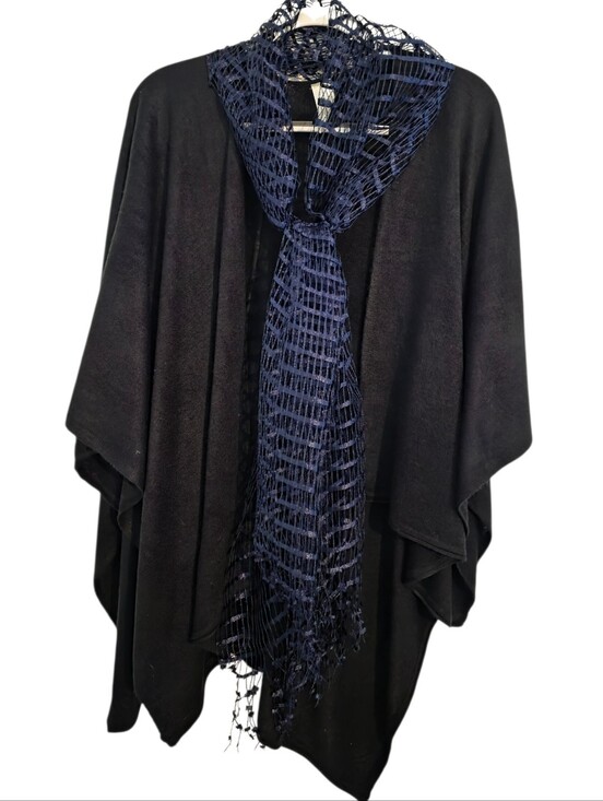 Accessories - Navy Open-Weave Scarf